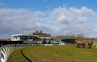 Runners passing the stands at Kelso