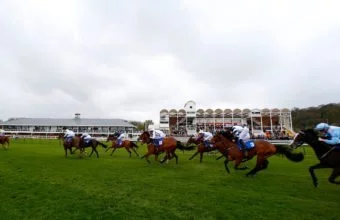 Runners passing the stands at Nottingham