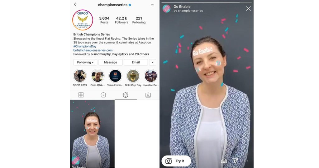 Go Enable Instagram filter