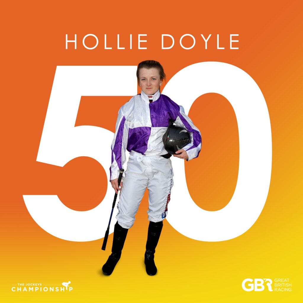 HOLLIE DOYLE 50 winners in the 2020 Flat Jockey Championship