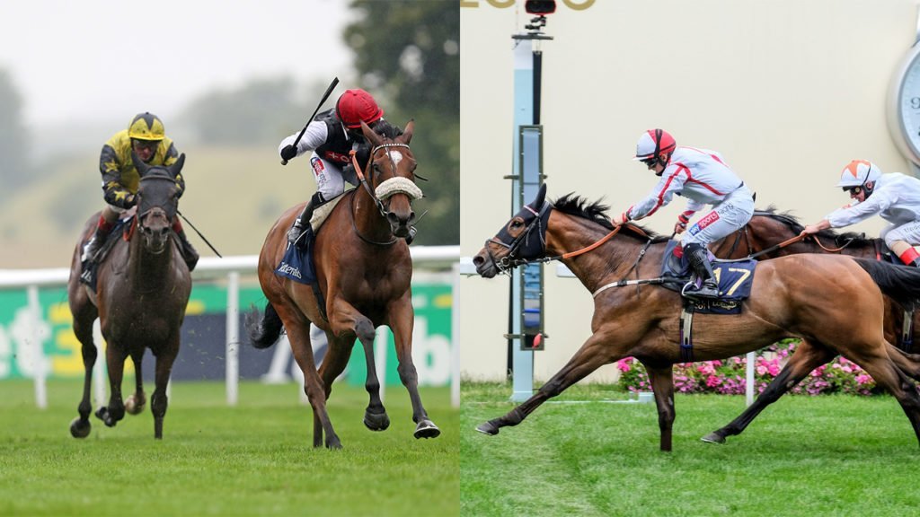 hollie doyle Group 2 victory at Newmarket (left) and Royal Ascot win (right)