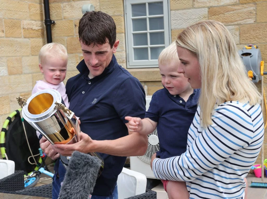 Brian Hughes champion jump jockey trophy