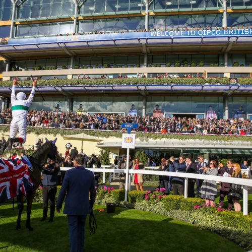 Frankie Dettori at Champions Day, Journey pictured