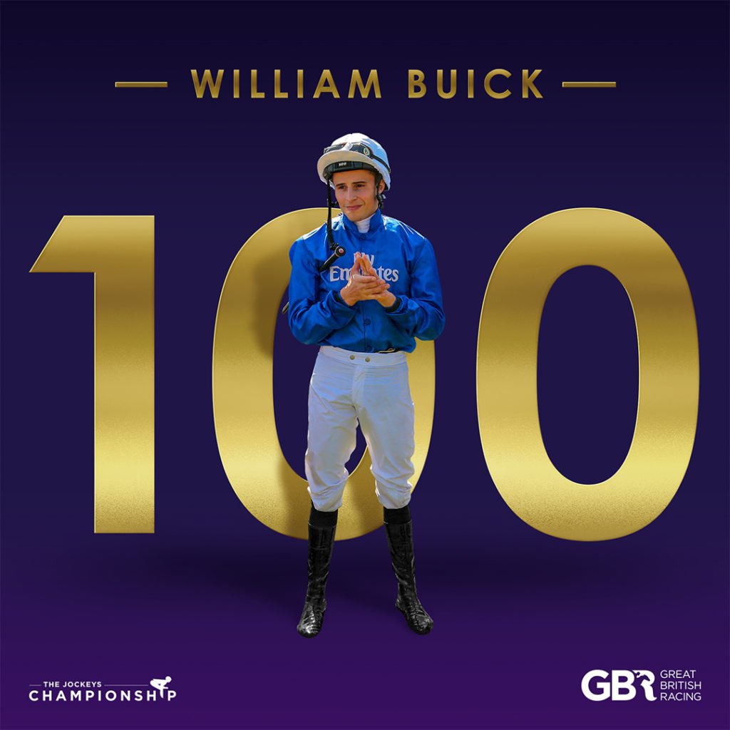 William Buick 100th winner in the 2020 Flat Jockeys Championship 2