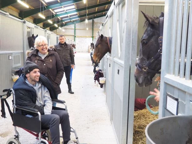 Rob Burrow meeting horse Burrow Seven