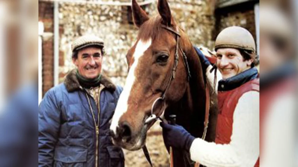 Trainer Josh Gifford (left), Aldaniti and Bob Champion