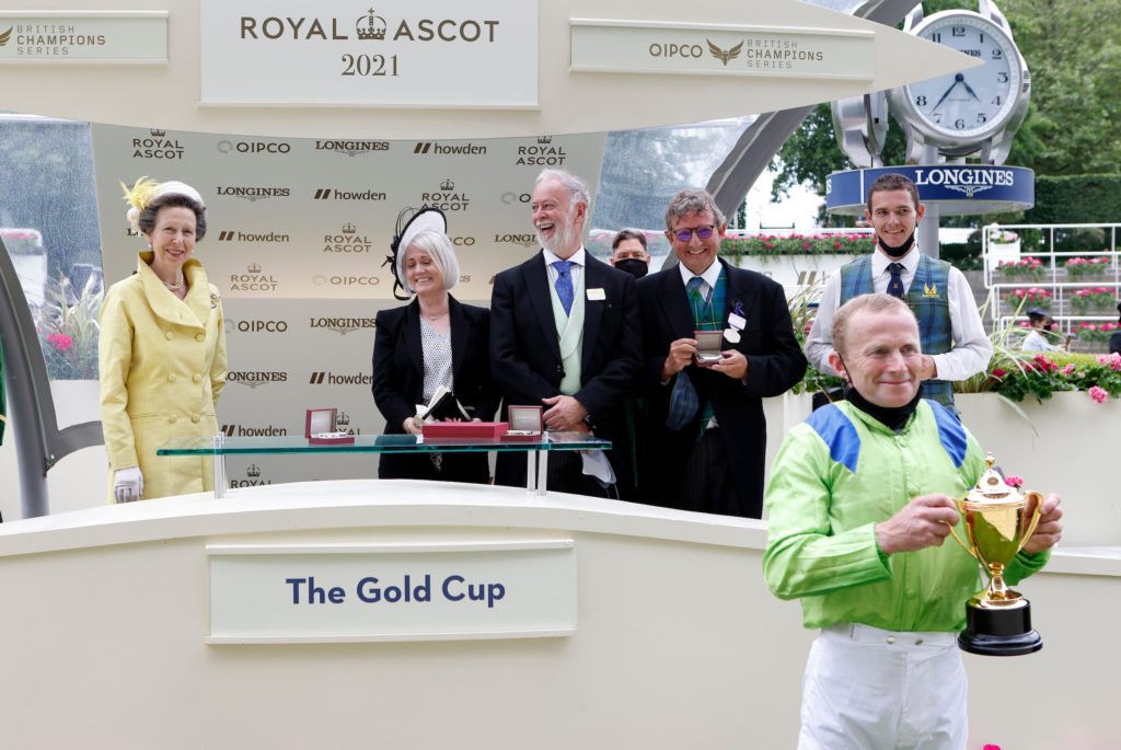 The Presentation by The Princess Royal after Subjectivist and Joe Fanning winning The Gold Cup at Royal Ascot 2021