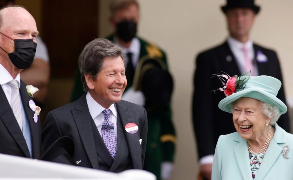 The Queen with John Gosden and John Warren after The Chesham Stakes at Royal Ascot 2021