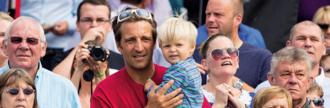 Father holding his son