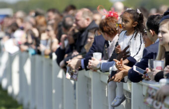 Families line up along the rails