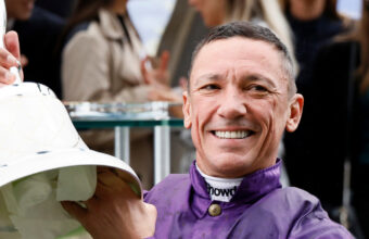 Frankie Dettori with the Champion Stakes trophy
