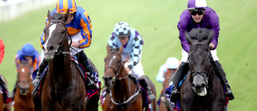 Auguste Rodin and Ryan Moore on their way to victory just ahead of King of Steal in 2023