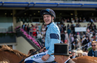 Billy Loughnane smiling after winning the Sandringham Stakes Handicap at Royal Ascot