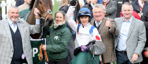 Il Ridoto, Paul Nicholls and Freddie Gingell after winning The Paddy Power Gold Cup Handicap Chase