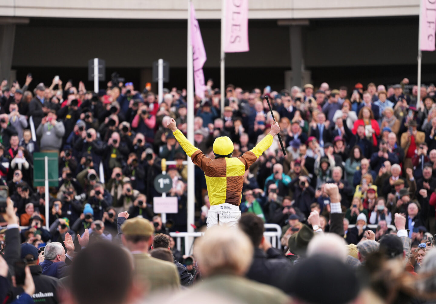 Paul Townend celebrating after winning the Gold Cup