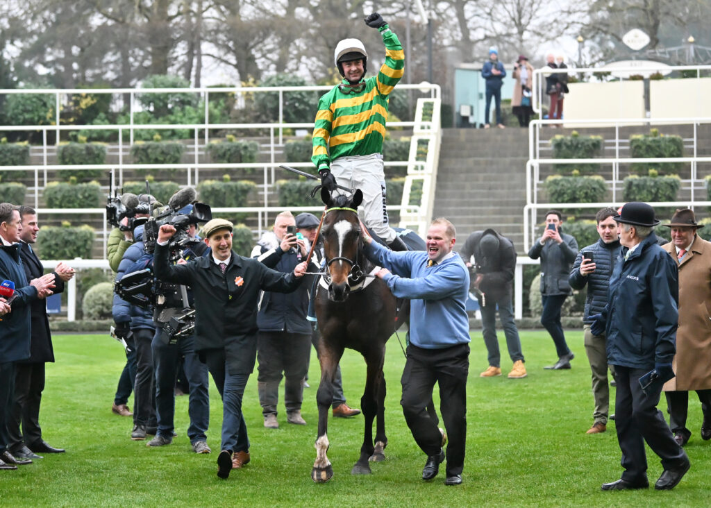 Jonbon and Nico de Boinville celebrating after win