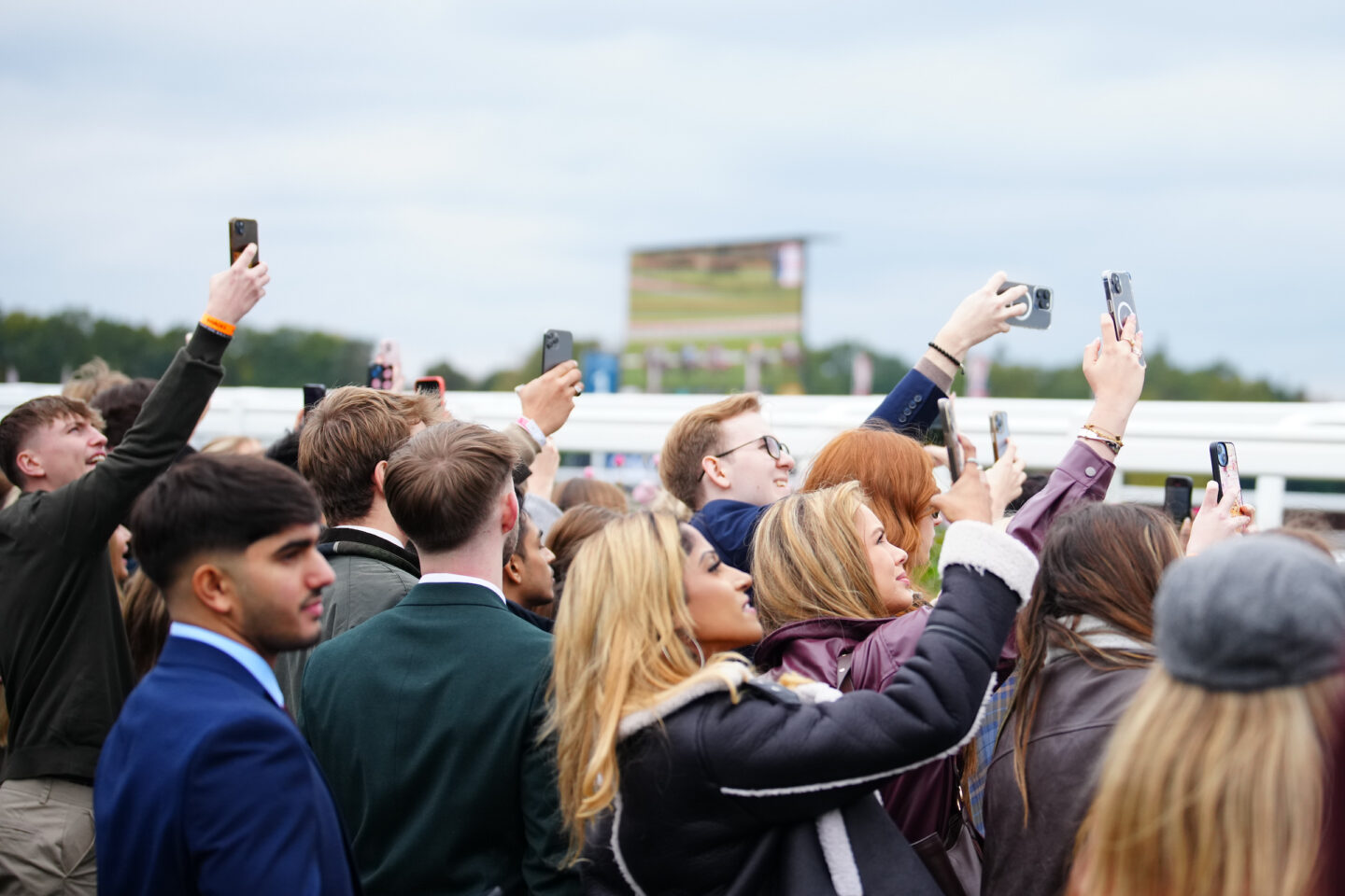 Racegoers filming at Ascot