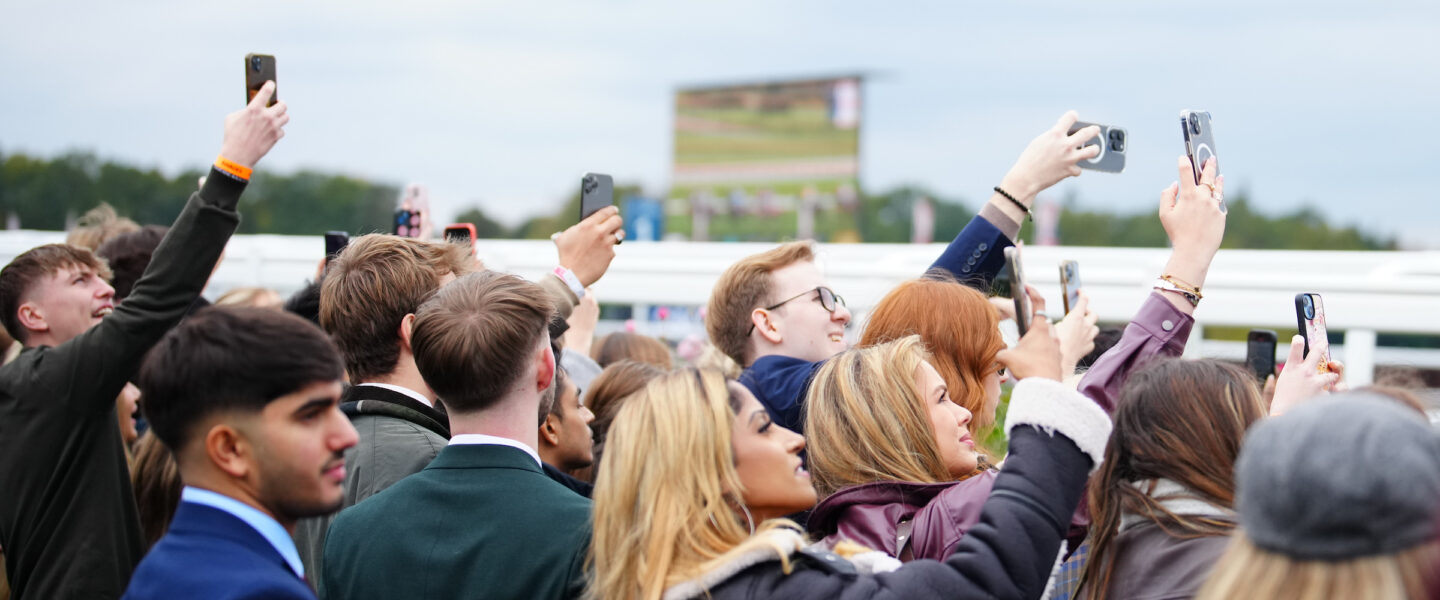 Racegoers filming at Ascot