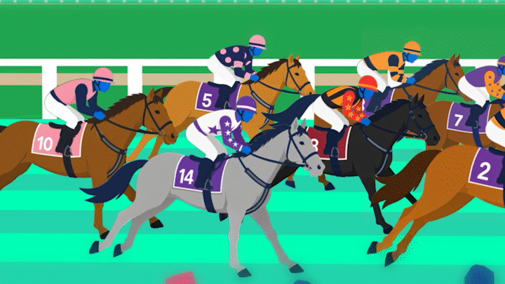 Animated horses running